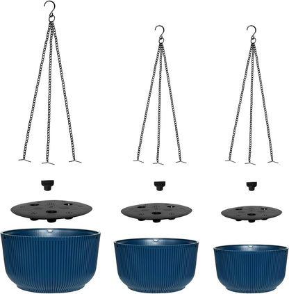 Hanging Planters 9/10/11 Inch for Indoor Plants, 3 Pack Plant Hanger Outdoor with Drainage Holes