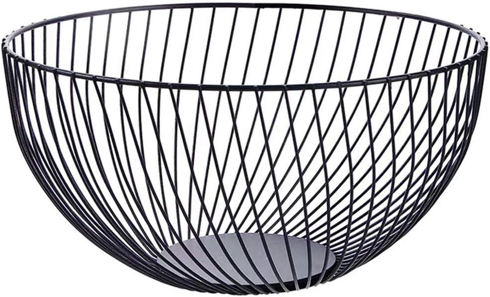 Fruit Basket for Kitchen - Wire Fruit Basket Holder for Lemon, Potato, Onion - Black Countertop
