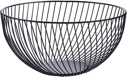 Fruit Basket for Kitchen - Wire Fruit Basket Holder for Lemon, Potato, Onion - Black Countertop