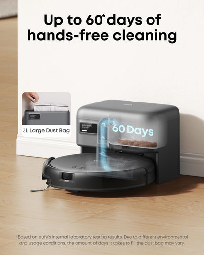 eufy C10 Robot Vacuum Self Emptying, 8 Weeks Hands Free, Advanced Smart Mapping with LiDAR