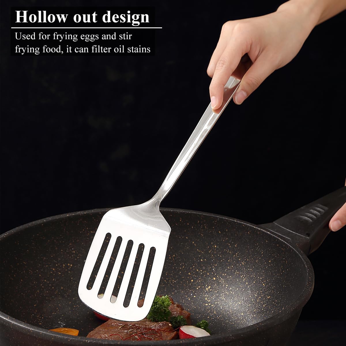 Homquen Stainless Steel Kitchen Utensils Set 4pcs, Cooking Utensils Set, Kitchen Tools Spatulas