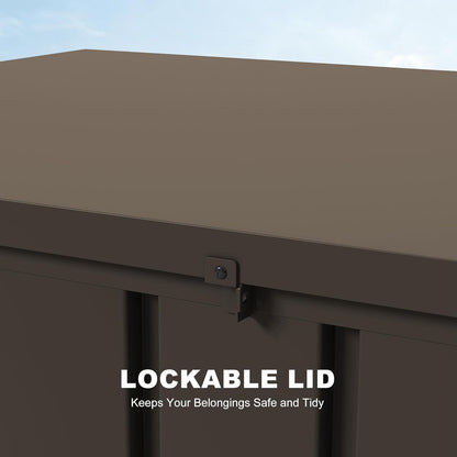 PURPLE LEAF Outdoor Deck Box 100 Gallon Waterproof Lockable Storage Box Container with Lid Deck