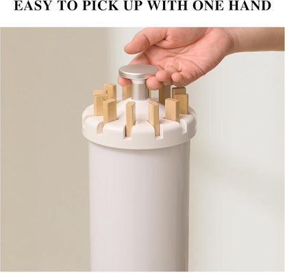 LEQ Drying Rack Portable,Foldable Drying Rack Clothing with 12 Wood Drying Arms, Standing Laundry