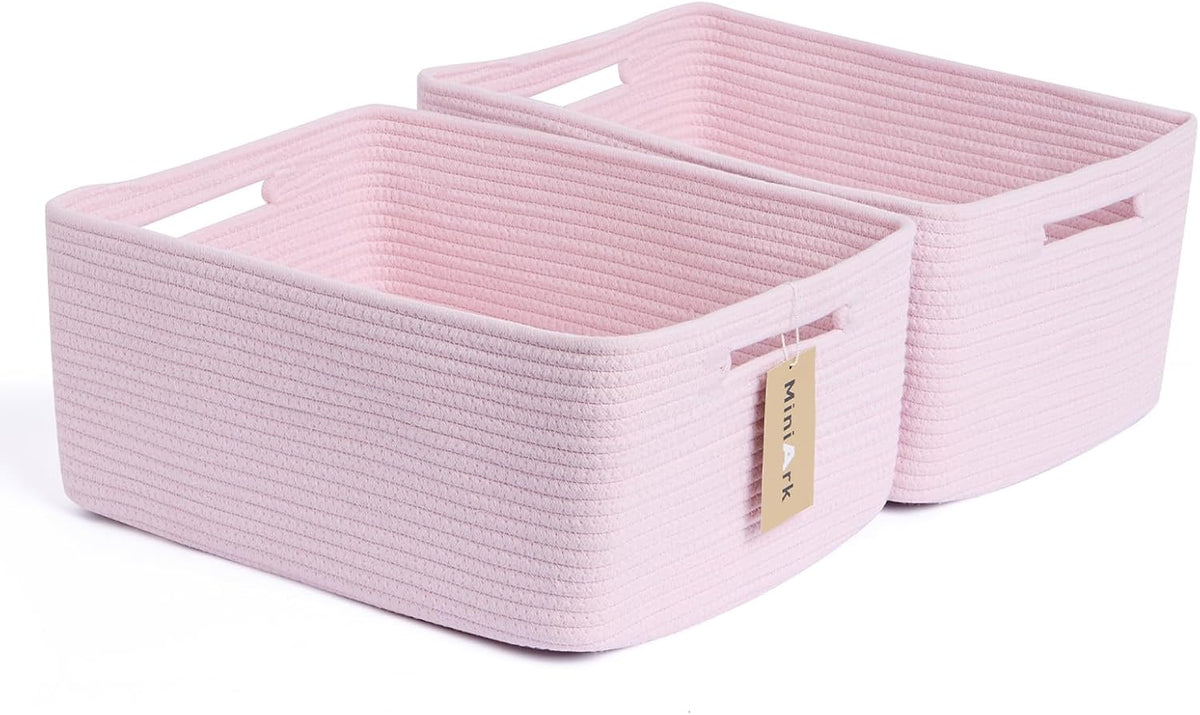 Large Storage Baskets for Shelves, Closet Organizers Bins for Clothes Blanket Towels, Baby Nursery