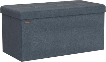 SONGMICS Mazie Collection - 30 Inches Folding Storage Ottoman Bench, Ottoman Foot Rest, End of Bed