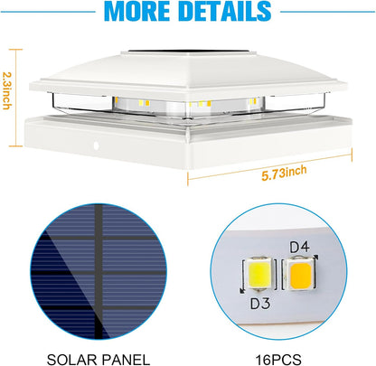 VOLISUN Solar Post Cap Light Outdoor,Solar Fence - Post Lights Waterproof for 4x4/5x5/6x6