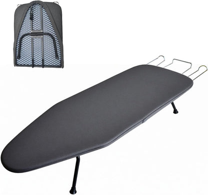 Compact Foldable Tabletop Ironing Board - with Iron Rest and Heat Resistant Cover, Portable