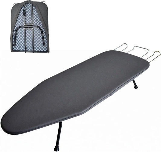 Compact Foldable Tabletop Ironing Board - with Iron Rest and Heat Resistant Cover, Portable