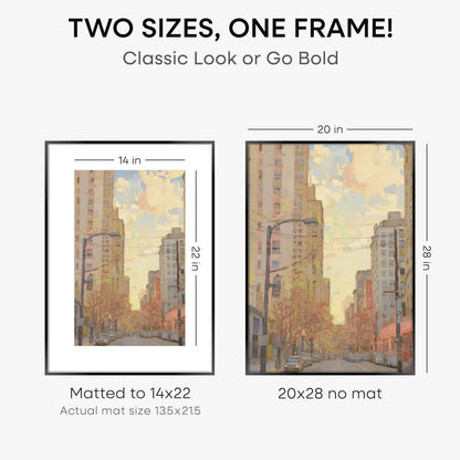 Homeforia 20 x 28 Picture Frame Black, High End Metal 20x28 Poster Frames with Mat 14x22 for Photo