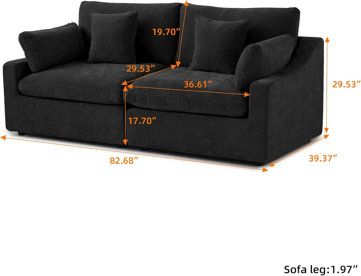 JACH Sectional Couches for Living Room, Cloud Sectional Couch with Deep Seat, Down Filled Modular