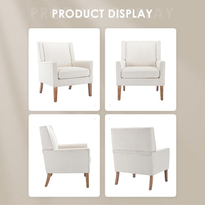 COLAMY Modern Wingback Living Room Chair Set of 2, Upholstered Fabric Accent Armchair, Single Sofa