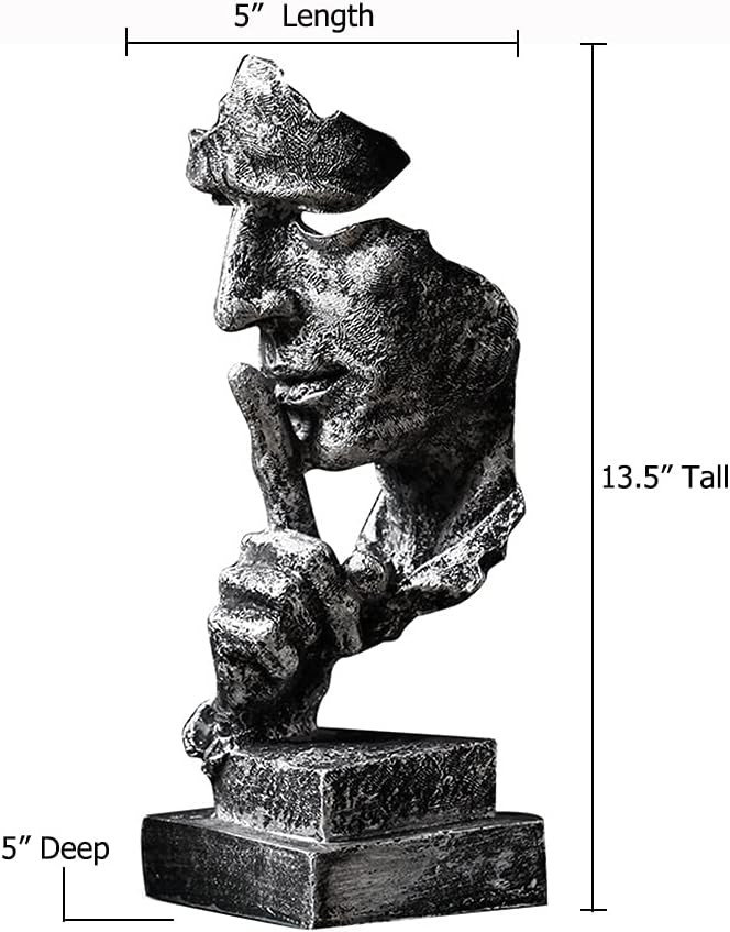 Silence is a Golden Statue Modern Mens Creative Office Home Room Decorations Sculpture Friends