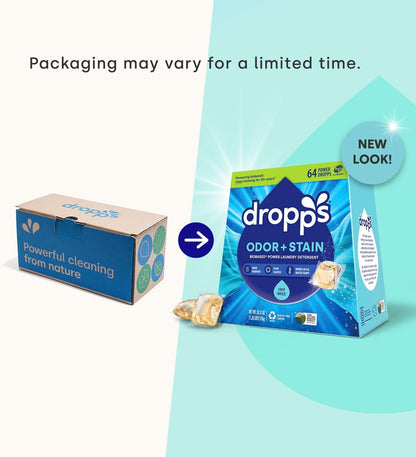 Dropps Odor & Stain Biobased Power Laundry Detergent Pods, Crisp Breeze (140 Pods) - HE Compatible