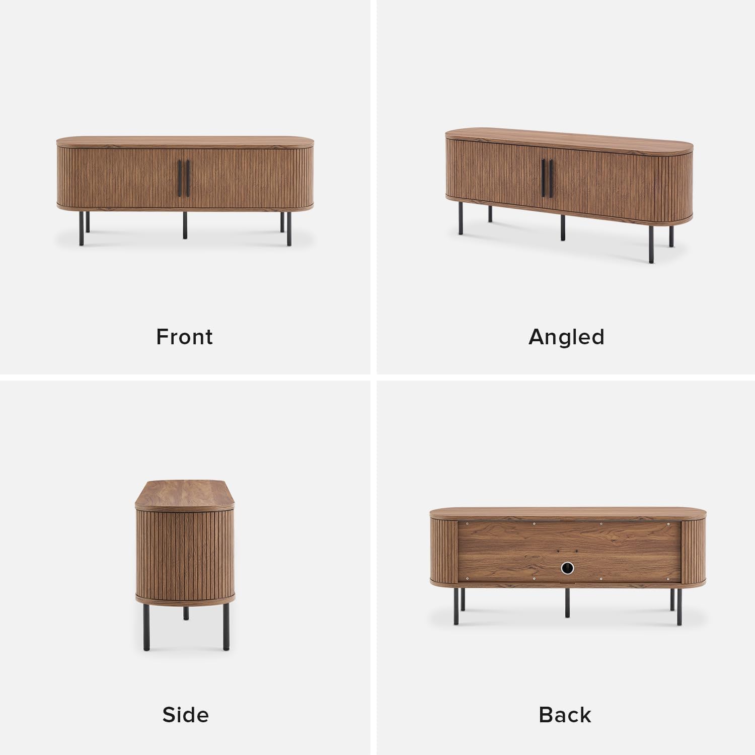 mopio Quin TV Stand, Mid Century Modern for 55/60/65 inch TV, Farmhouse TV Stand, Entertainment
