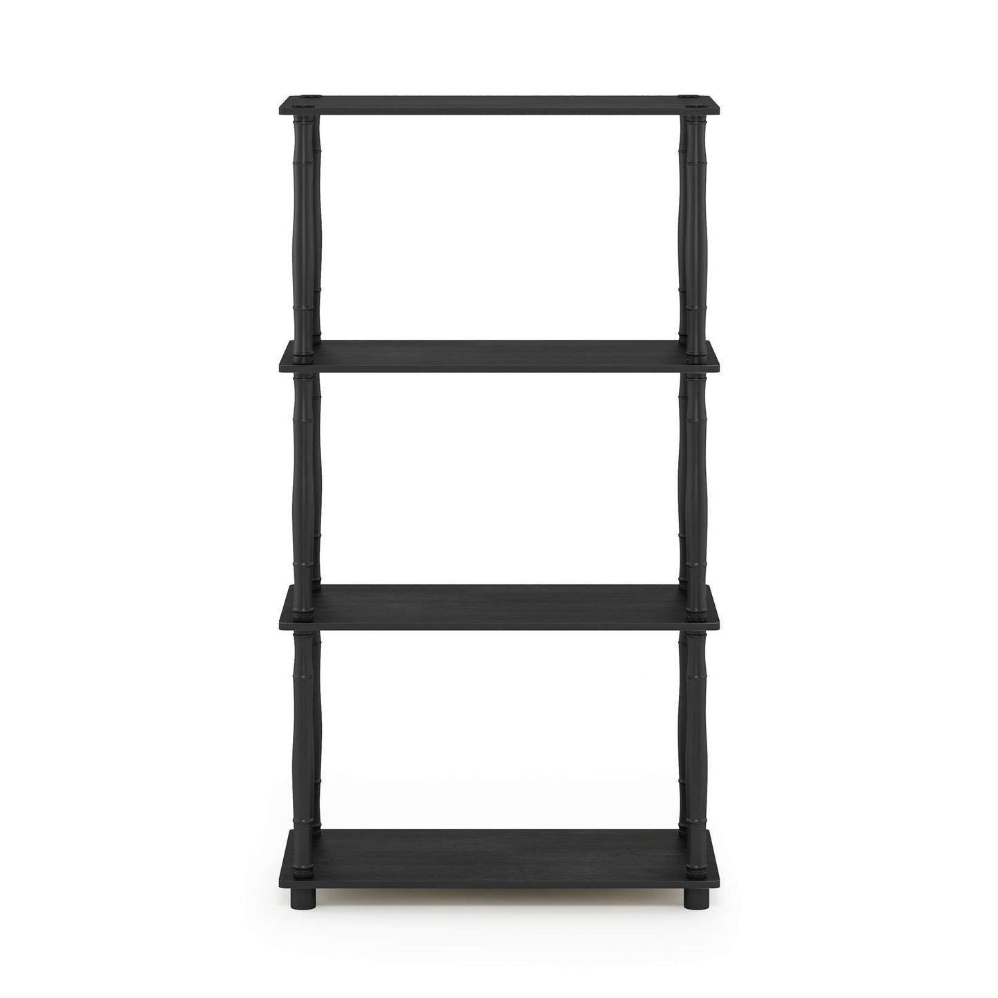 Furinno TURN-N-TUBE Storage Shelves, 4-Tier Book Shelf, Corner Shelf, Toolless Open Shelves