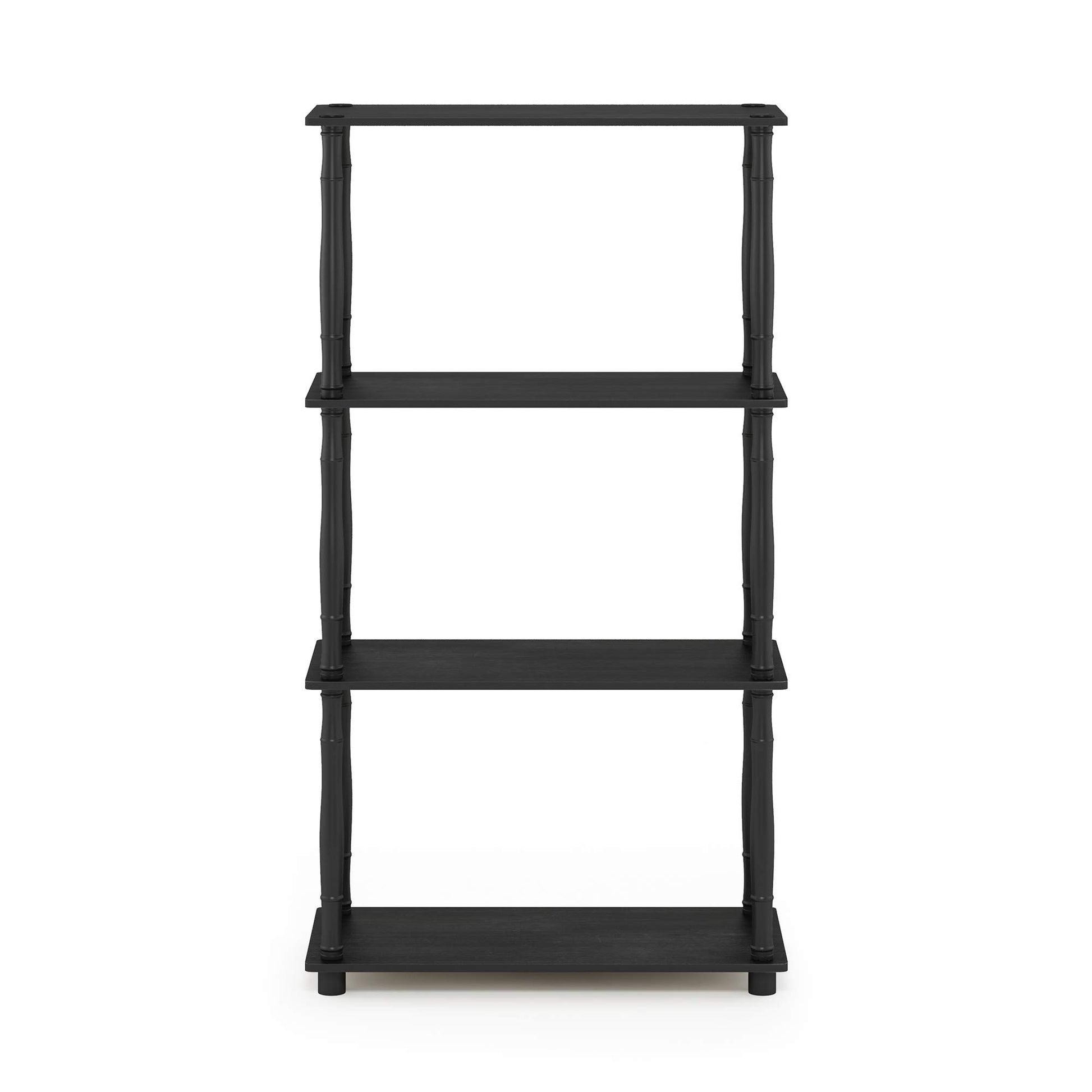 Furinno TURN-N-TUBE Storage Shelves, 4-Tier Book Shelf, Corner Shelf, Toolless Open Shelves