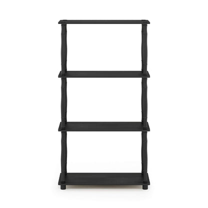 Furinno TURN-N-TUBE Storage Shelves, 4-Tier Book Shelf, Corner Shelf, Toolless Open Shelves