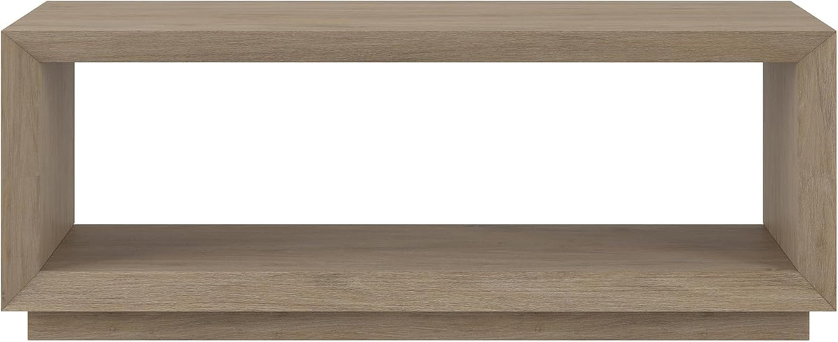 Henn&Hart 48" Rectangular Coffee Table with Open Storage Shelf for Living Room, Family Room, or