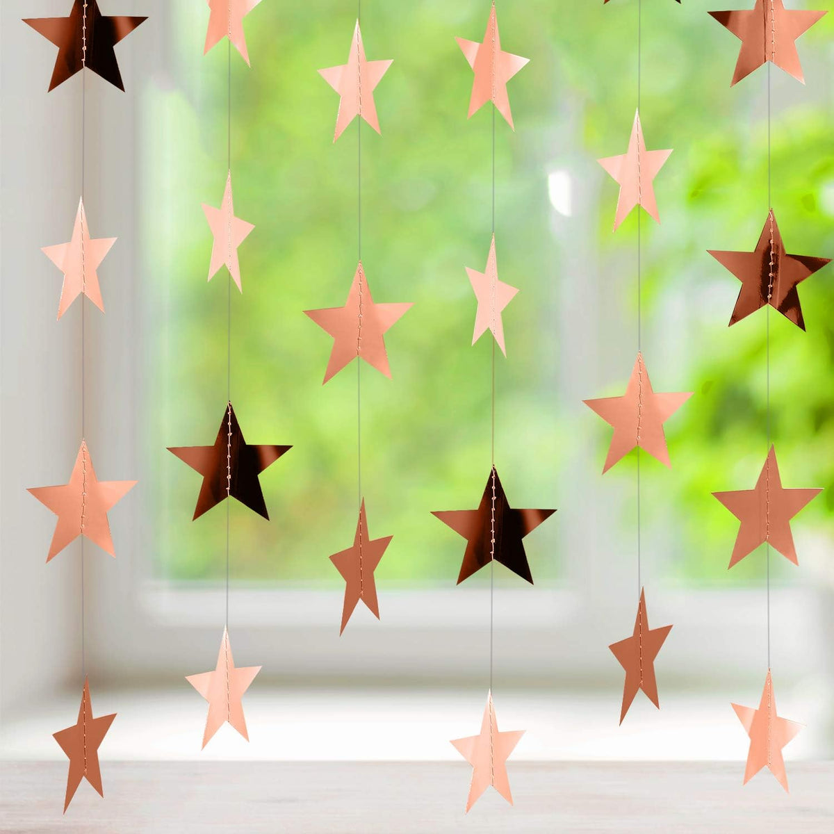 Patelai Glitter Star Garland Banner Decor 130 Feet Star Hanging Bunting Banner Twinkle Backdrop for