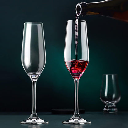 6 oz Champagne Flutes Glass, Wine Flutes Set of 12, for Champagne, Wine, High-End Banquets