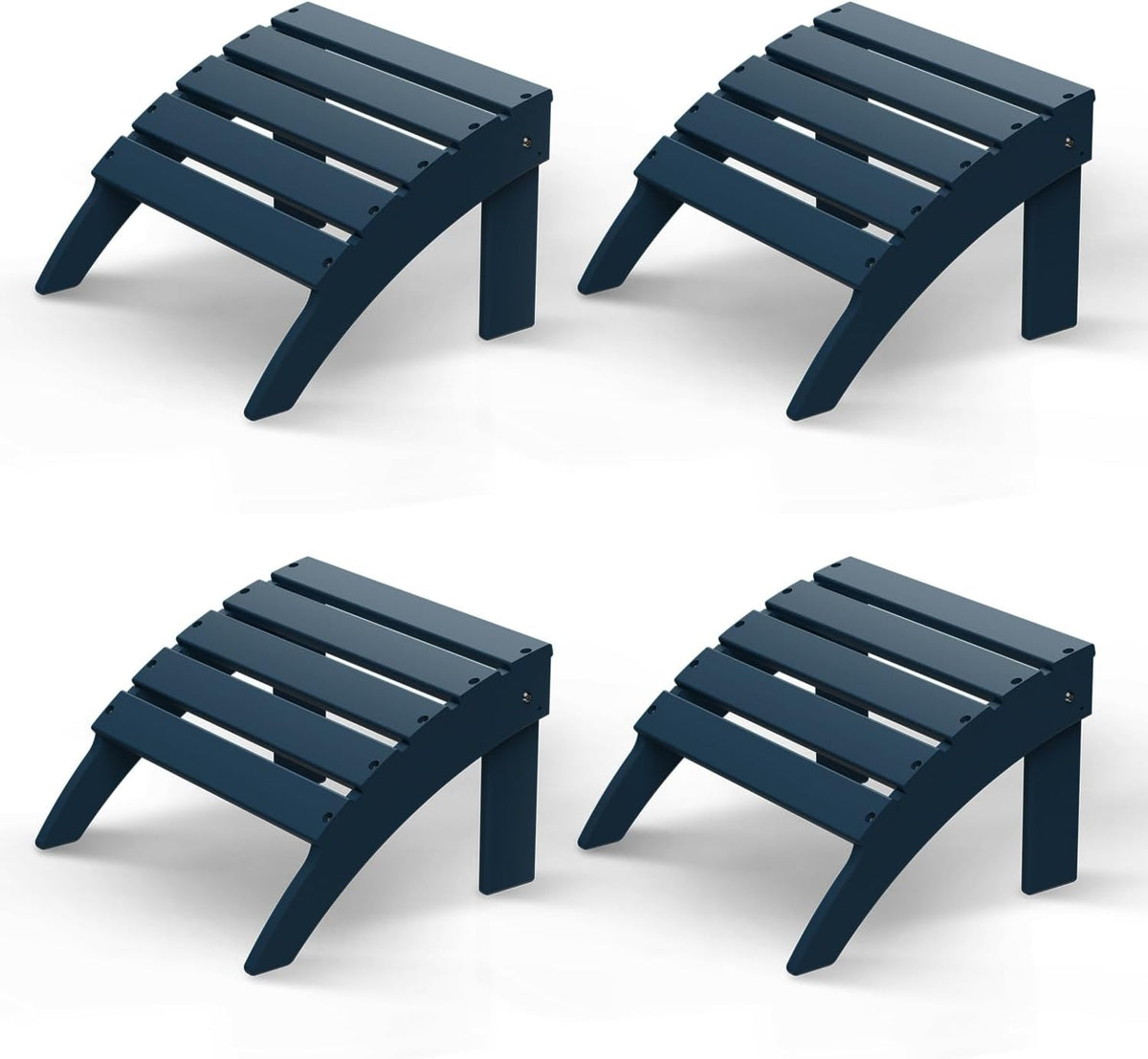 GREENVINES Adirondack-Ottoman | Set of 4 | HDPE Plastic | Outdoor Footrest | All Weather | Foot