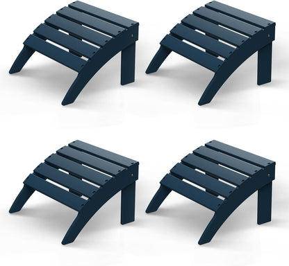 GREENVINES Adirondack-Ottoman | Set of 4 | HDPE Plastic | Outdoor Footrest | All Weather | Foot