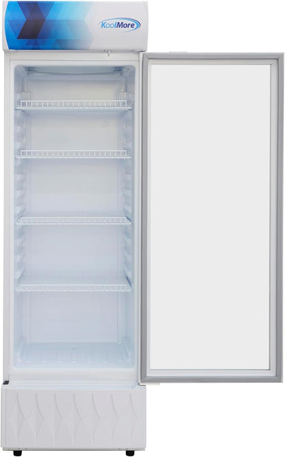 KoolMore KM-MDR-9CPWH 22 in. One-Door Commercial Merchandiser Refrigerator in White, 9 cu. ft. ETL