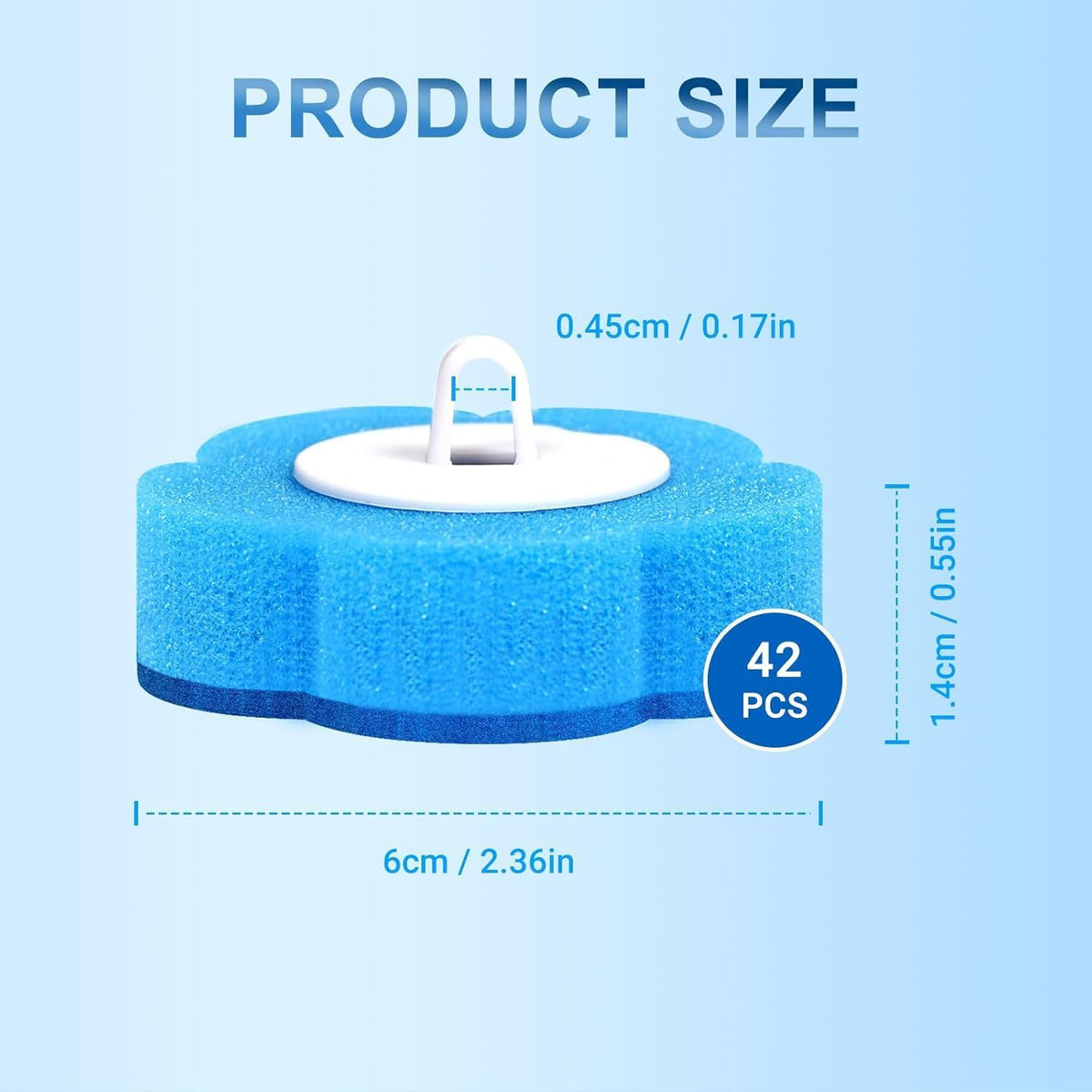42 PCS Disposable Toilet Bowl Brush Refills, Disposable Toilet Brush Heads, Toilet Wand Disposable