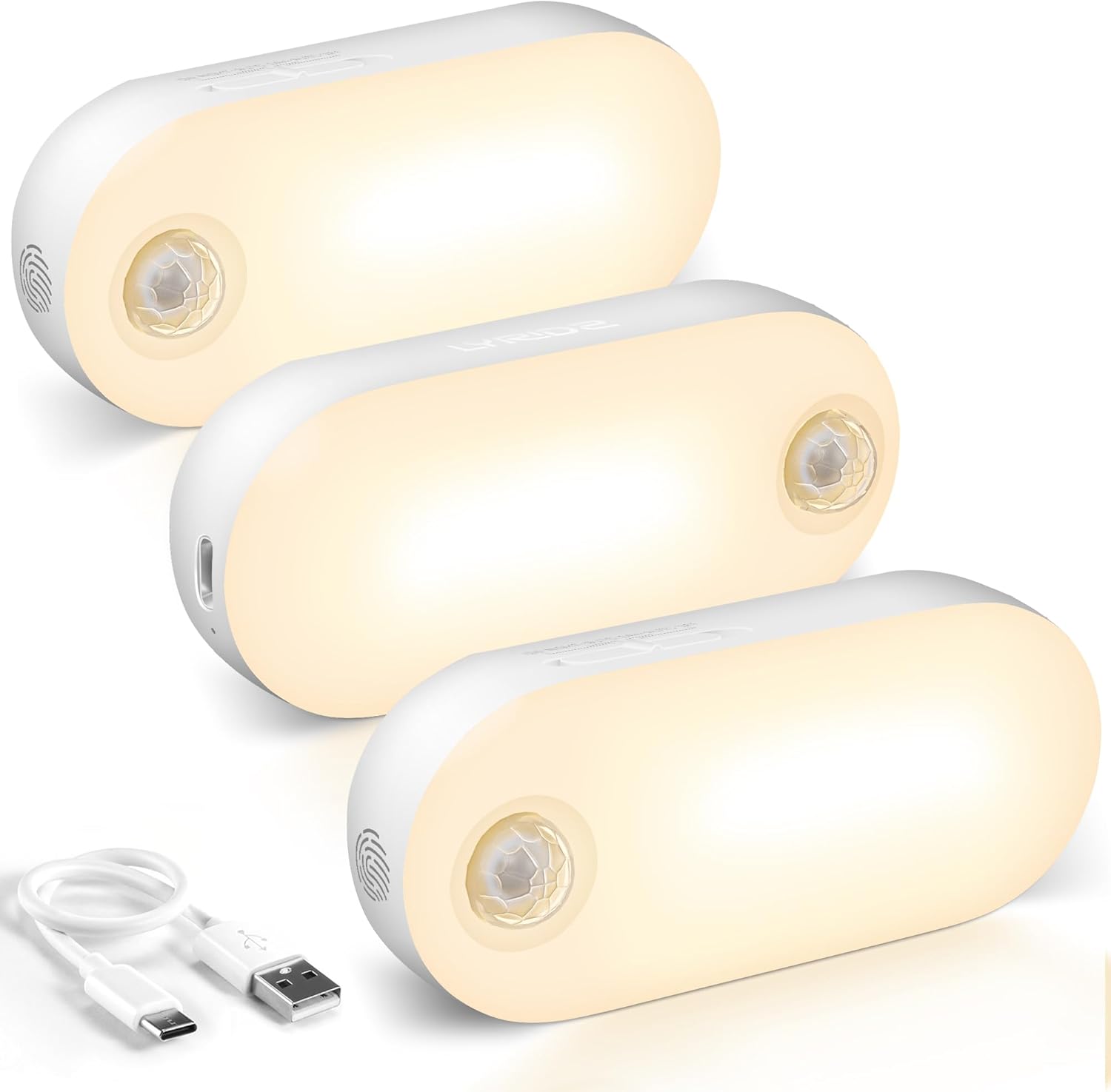 Lyridz Rechargeable Night Light with Motion Sensor, 1500mAh Battery Operated Nightlights, Stick-on