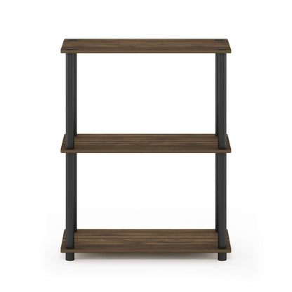 Furinno TURN-N-TUBE Storage Shelves, 3-Tier Book Shelf, Corner Shelf, Toolless Open Shelves, for