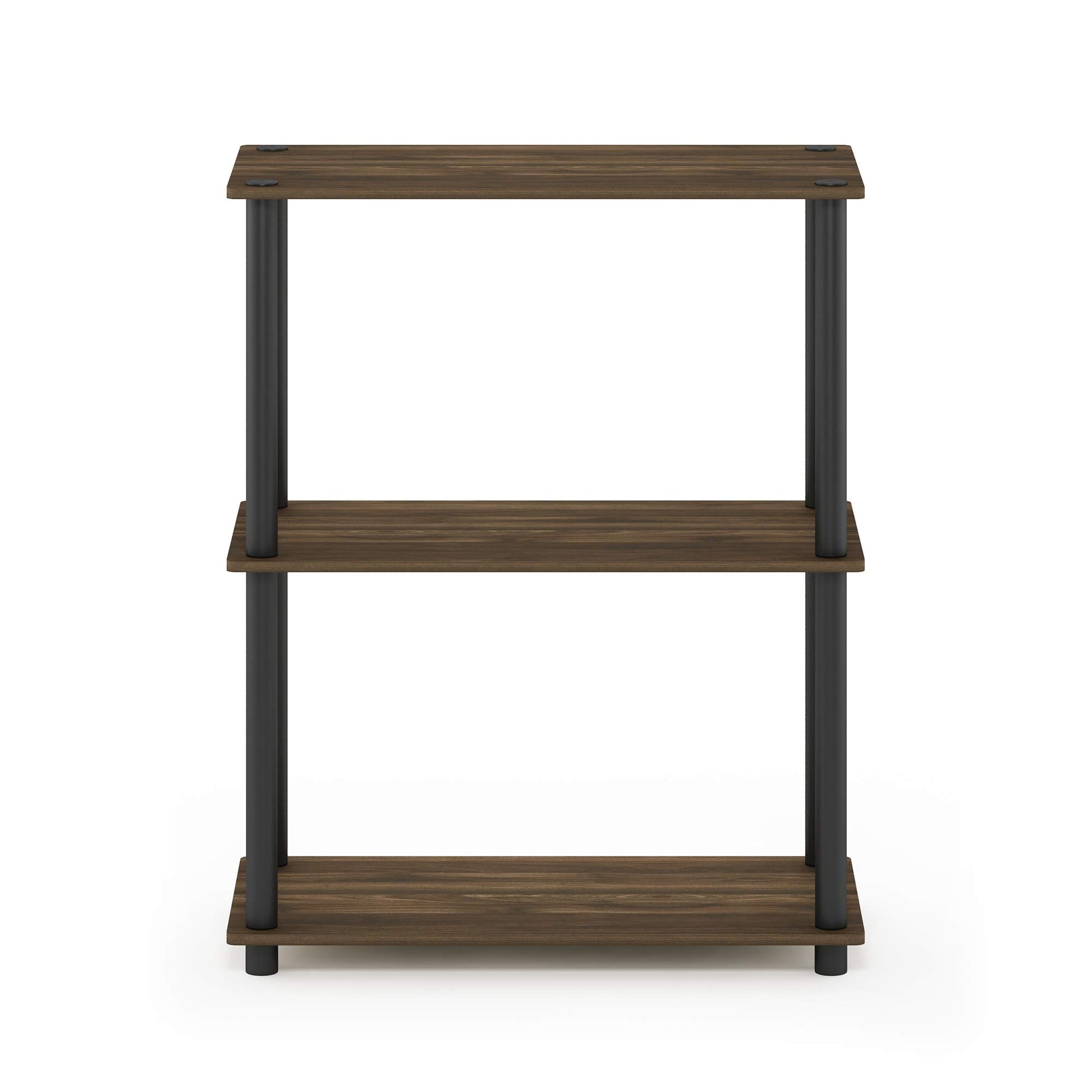 Furinno Turn-N-Tube Storage Shelves, 3-Tier Book Shelf, Corner Shelf, Toolless Open Shelves, for