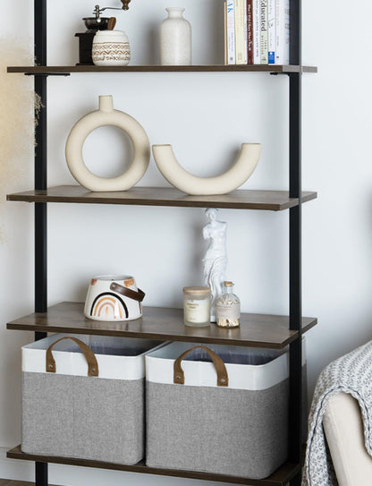 StorageWorks Storage Bins, Fabric Storage Bins for Shelves, Large Storage Baskets with Metal Frame