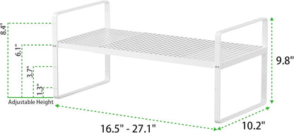 Expandable Cabinet Storage Shelf Stackable Organizer Rack for Kitchen Bathroom Pantry Spice