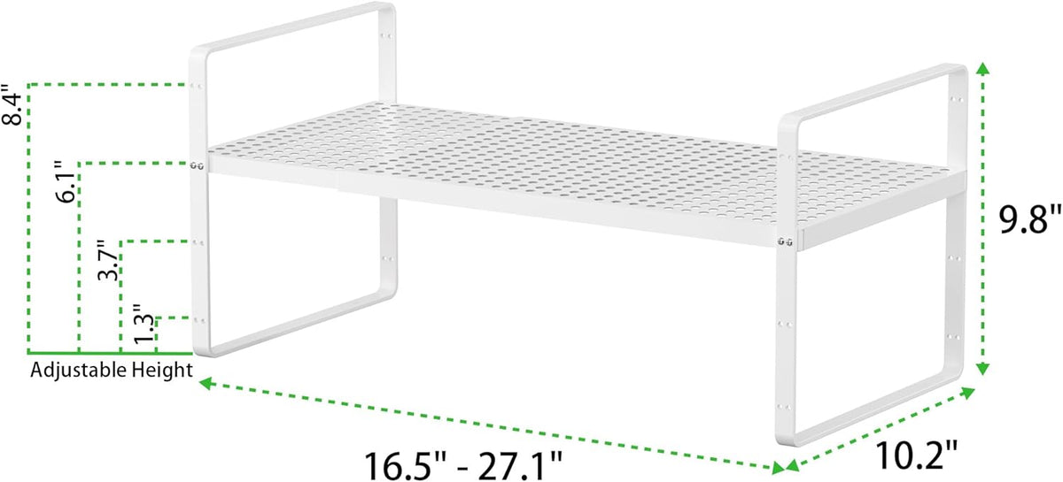 Expandable Cabinet Storage Shelf Stackable Organizer Rack for Kitchen Bathroom Pantry Spice