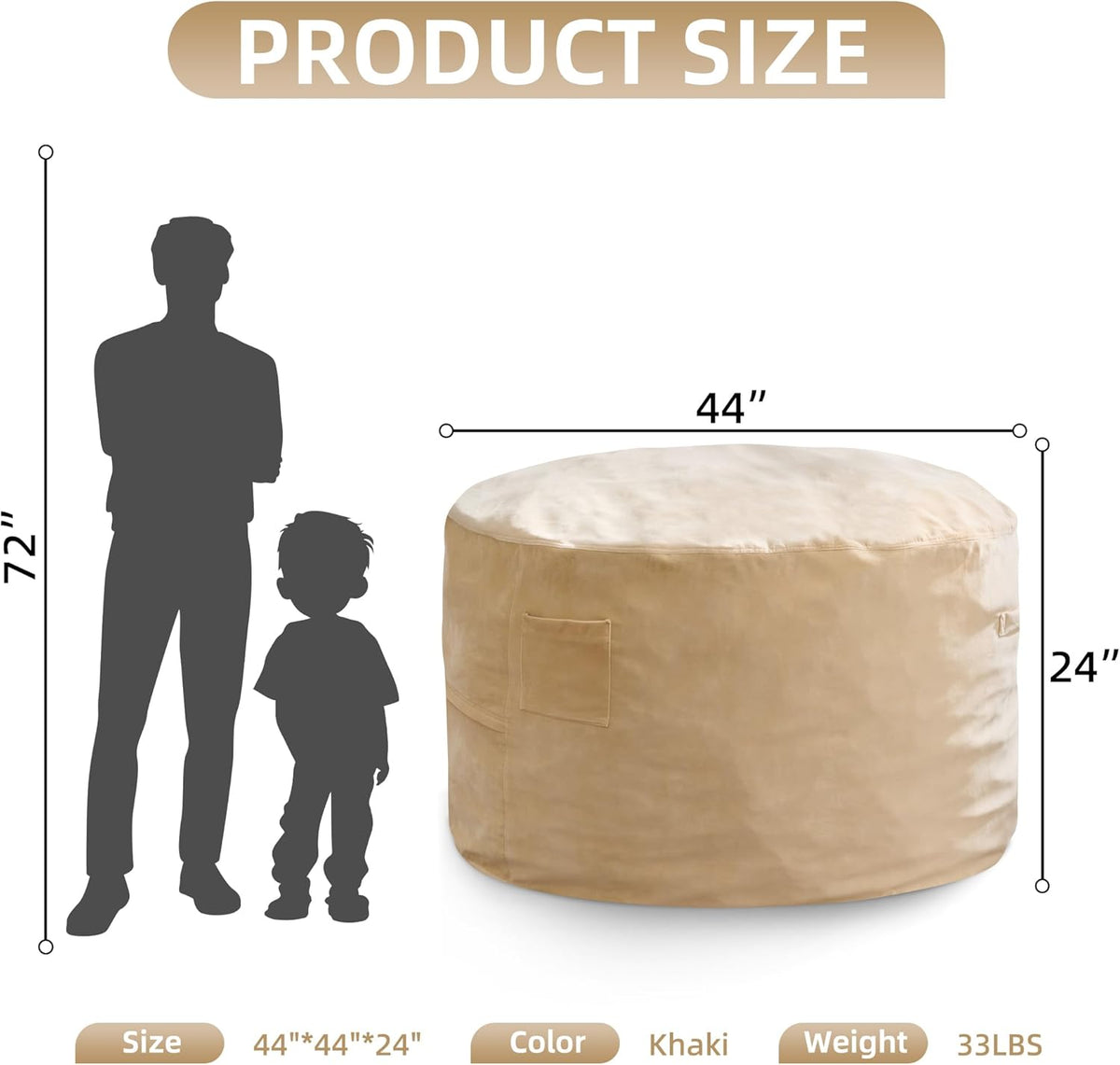 Hobestluk 4FT Bean Bag Chair Giant Bean Bag Chairs for Adults Large Bean Chairs with Removable