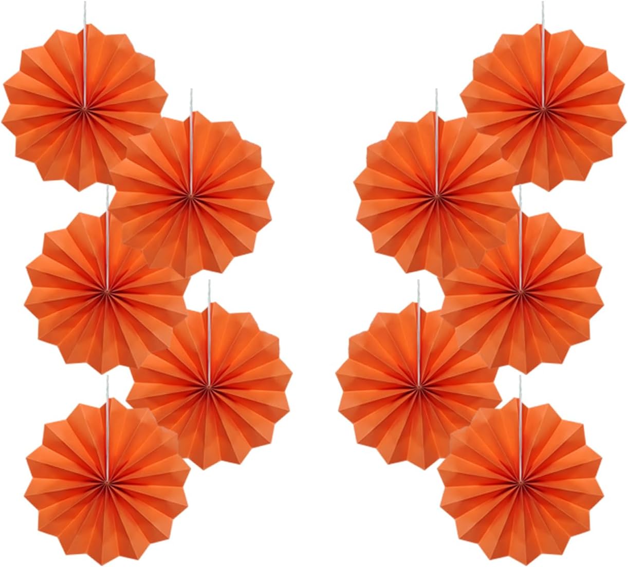 Orange Birthday Party Decorations,DIY Orange Paper Fans Hanging Decoration,8in Halloween Paper