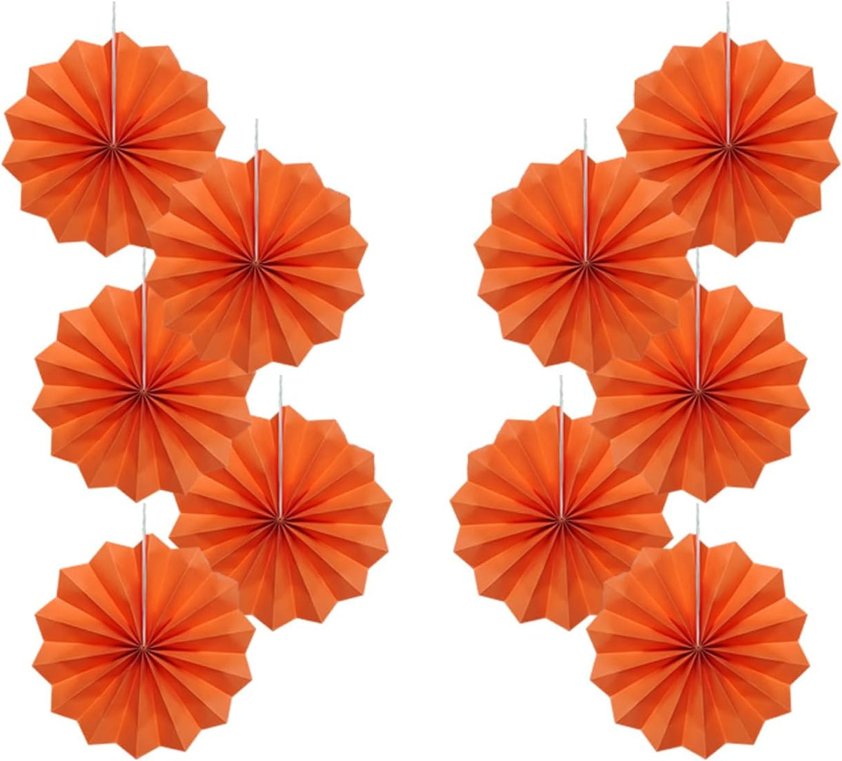 Orange Birthday Party Decorations,DIY Orange Paper Fans Hanging Decoration,8in Halloween Paper