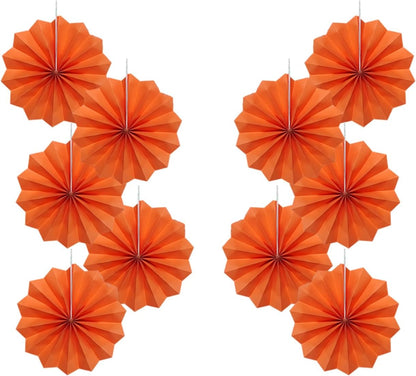 Orange Birthday Party Decorations,DIY Orange Paper Fans Hanging Decoration,8in Halloween Paper
