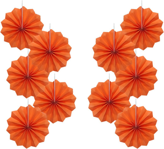 Orange Birthday Party Decorations,DIY Orange Paper Fans Hanging Decoration,8in Halloween Paper