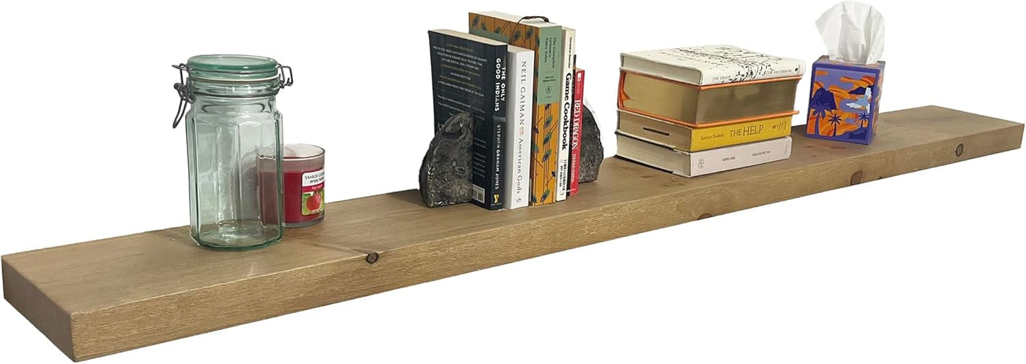 joelsantiques - 72 Inch Wooden Floating Shelves for Wall - 72x8x2 in - Made of Natural Wood - Long