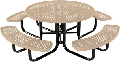 Coated Outdoor Furniture Heavy-Duty Portable Outdoor Kids Table with Umbrella Hole, Punched Steel