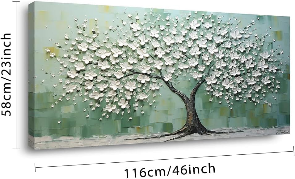 LASMOND Turquoise Tree of Life Wall Art for Living Room Canvas Prints Artwork Modern Abstract