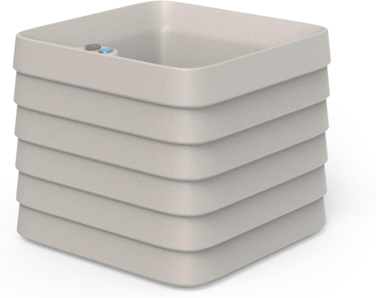 Crescent Garden Slat Medium Rectangular Planter Box for All-Weather - Self-Watering Outdoor Deck