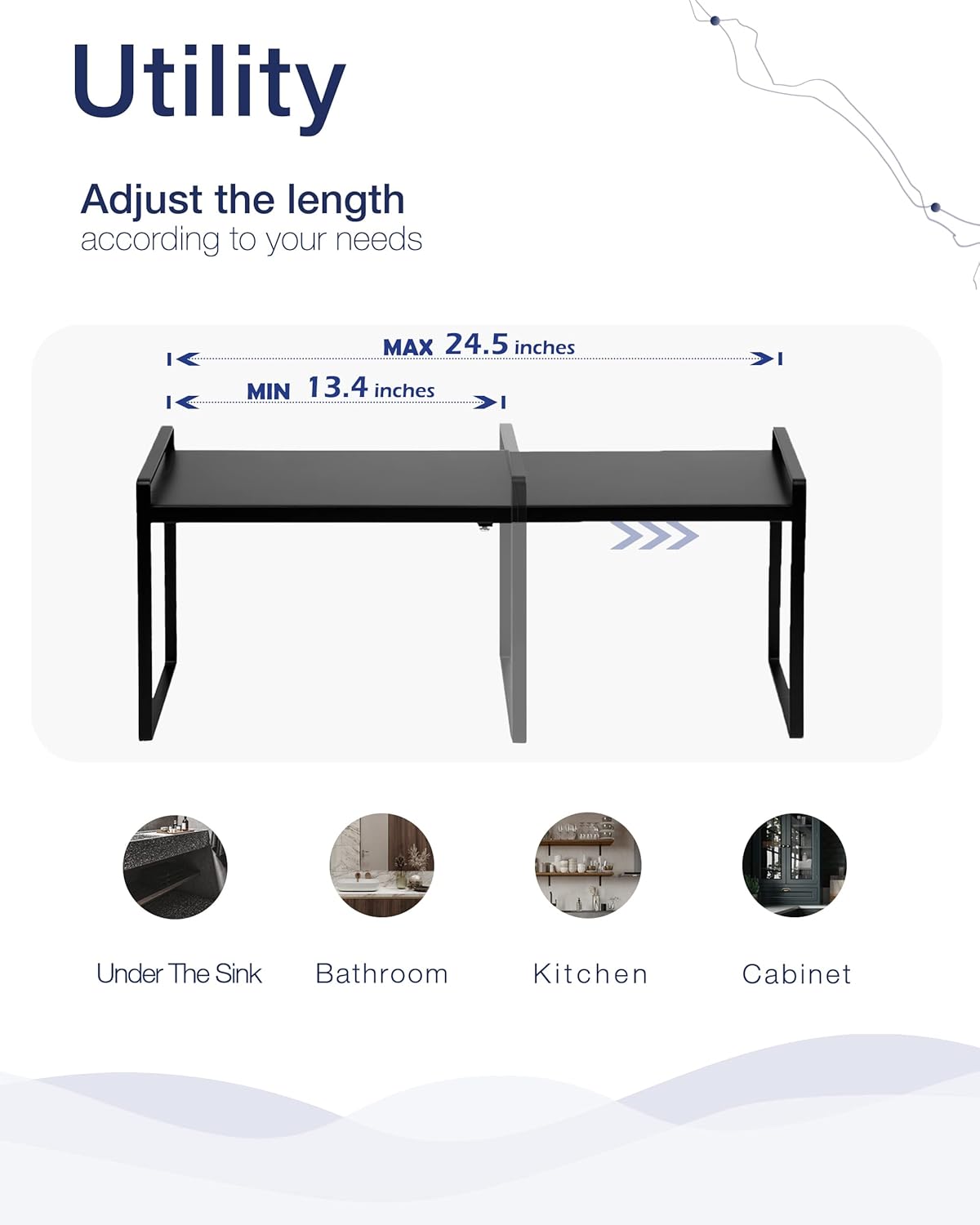 Nxconsu Expandable Cabinet Shelf Organizer Riser for Kitchen Pantry Cupboard Under Sink Countertop