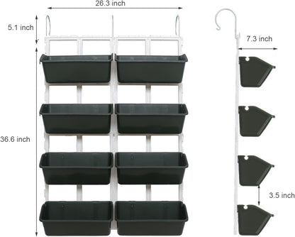Vertical Wall Hanging Planter, 4-Tier Hanging Planter Rack, 8 Pockets Plant Vegetable Fruit Herb