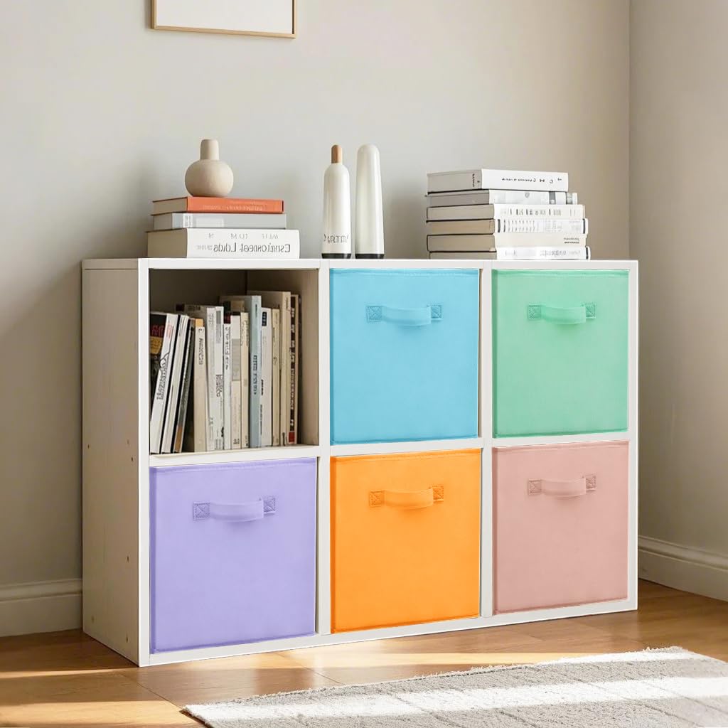 Easi 11 inch Cube Storage Bins, 3 Storage Cube Organizer, Collapsible Fabric storage cubes with
