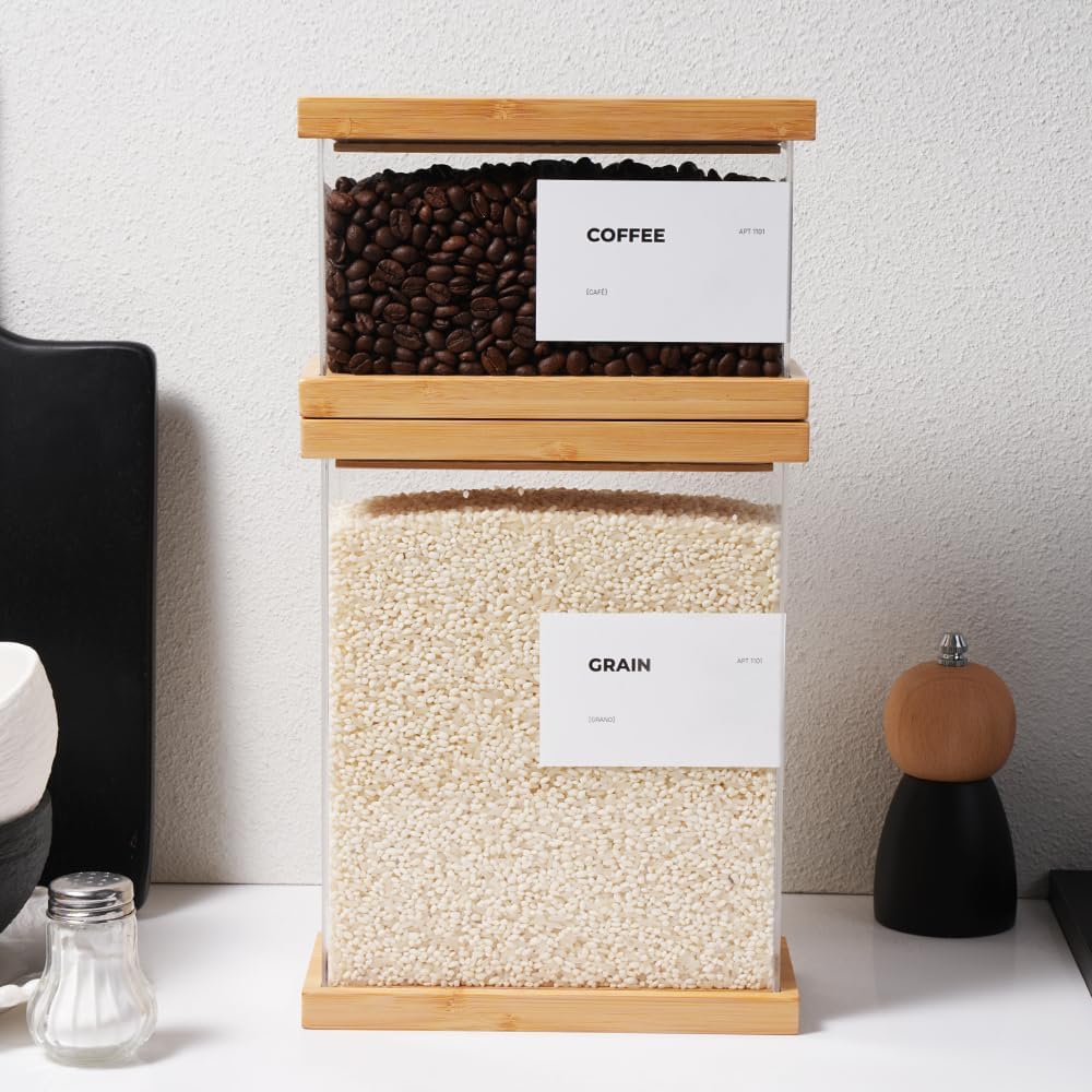 Bamboo Food Dispenser | Kitchen Organizers and Storage | Airtight Pantry Organizers and Storage
