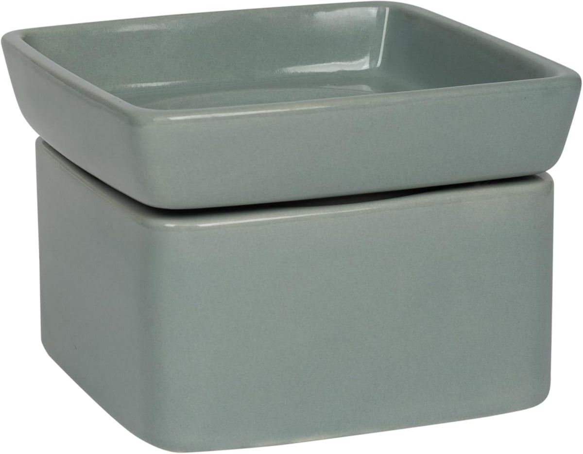 Ceramic Stoneware Electric 2-in-1 Tart Wax Oil Candle Warmer (1, Grey)