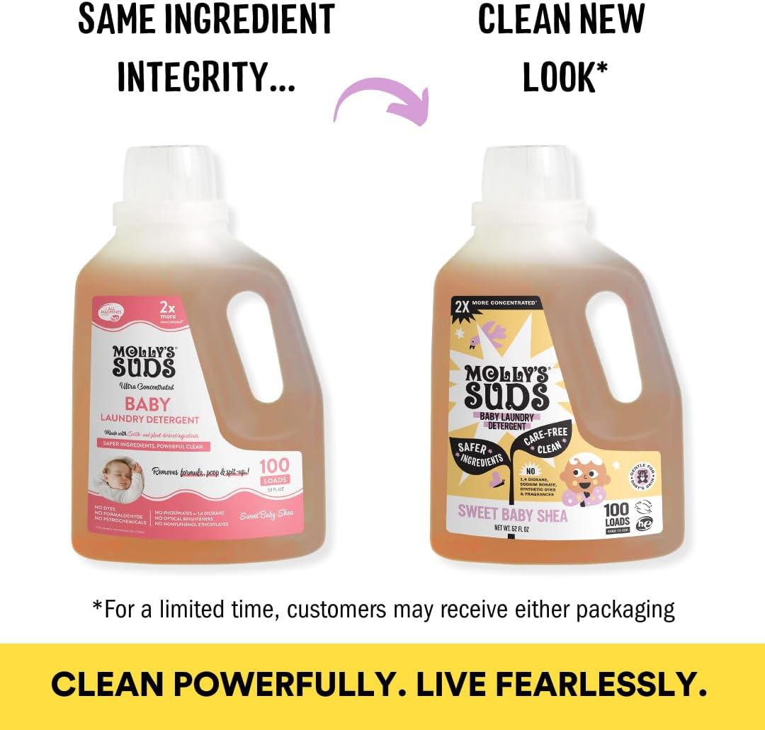 Molly's Suds Baby Liquid Laundry Detergent | Removes Formula, Poop & Spit-Up Stains | Extra Gentle