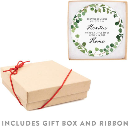 Andaz Press Round Ceramic Porcelain Christmas Tree Ornament Keepsake Memorial Bereavement, Because